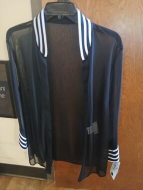 NWT/ JOSEPH RIBKOFF COUTURE black sheer open front cardigan